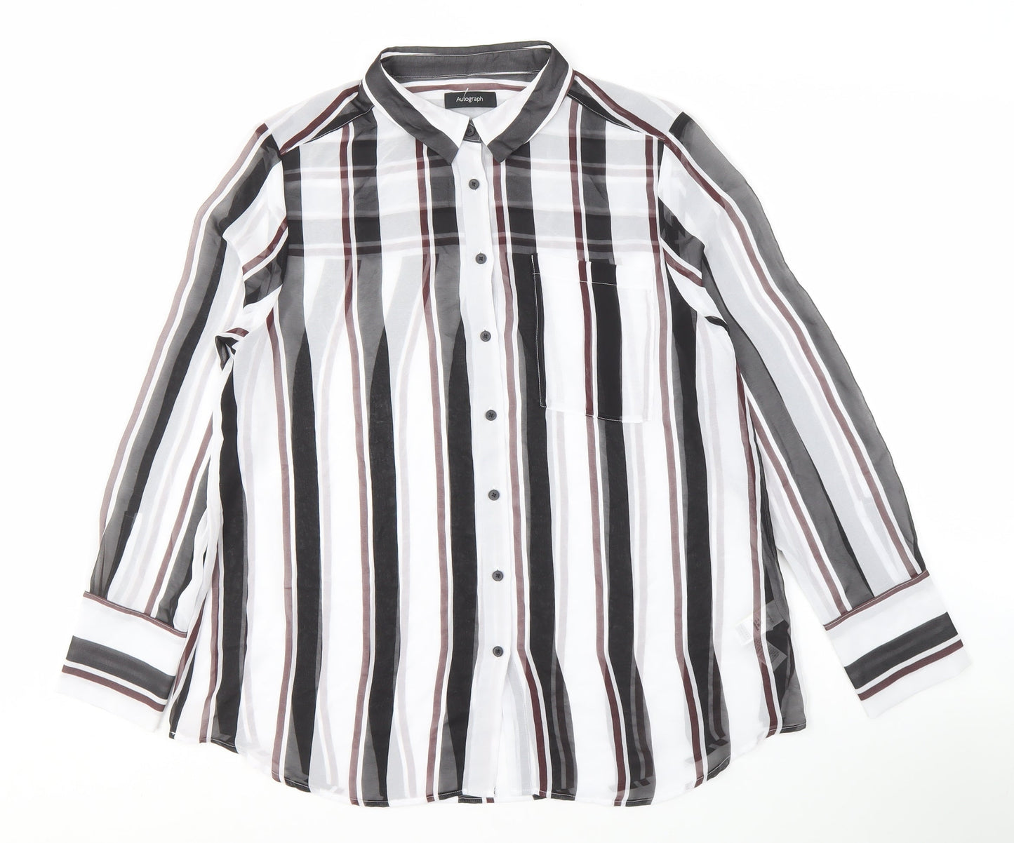 Marks and Spencer Women Multicoloured Striped Button-Up Shirt
