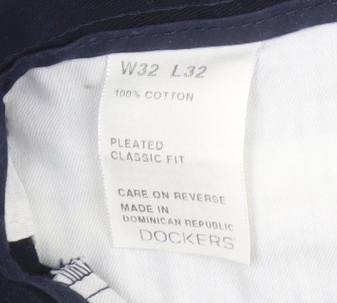 Dockers Men's Black Classic Trousers Size 32 Straight Fit