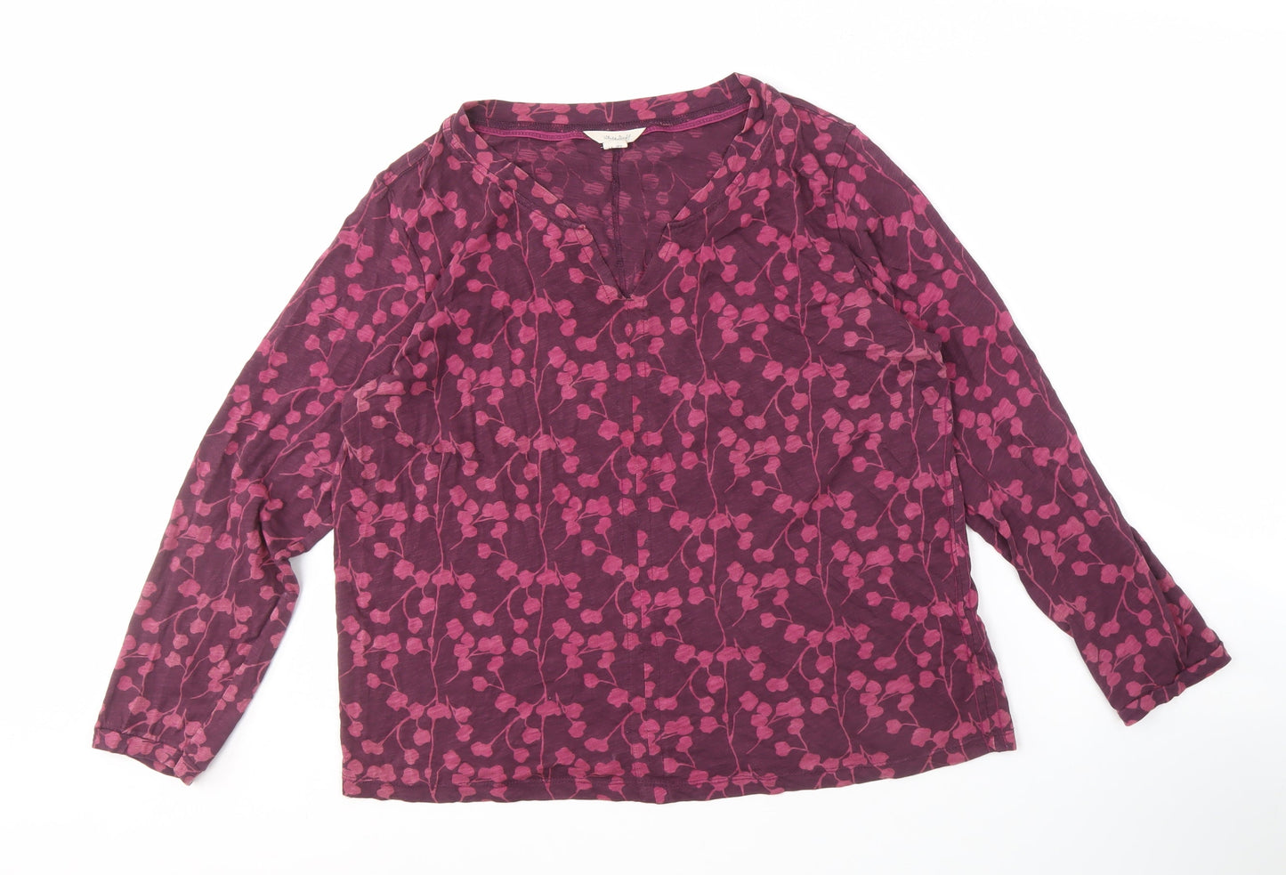 White Stuff Women's Purple Floral Long Sleeve Top