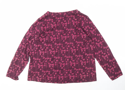 White Stuff Women's Purple Floral Long Sleeve Top