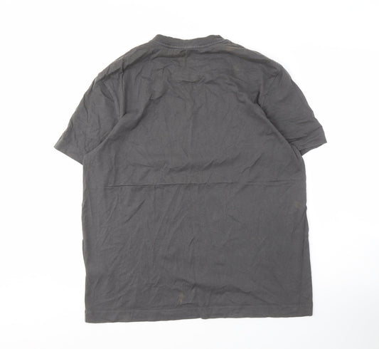 AllSaints Men's Black Oversized Fit T-Shirt, S, Cotton