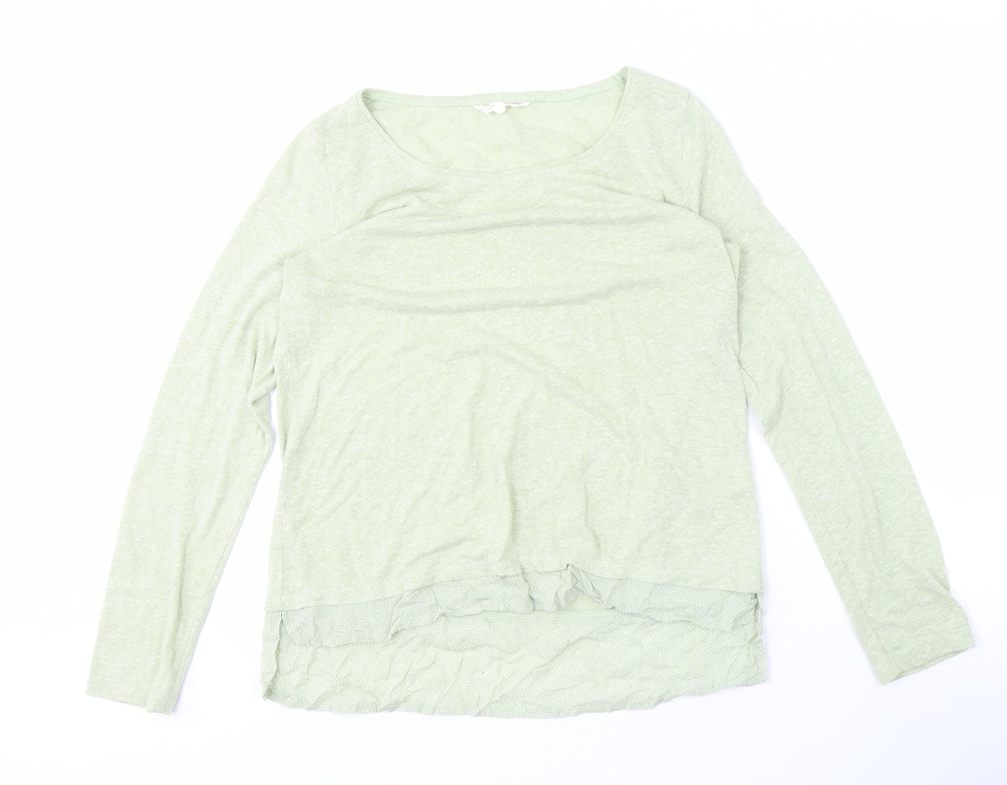 White Stuff Women's Light Green Top, Size 12, Round Neck