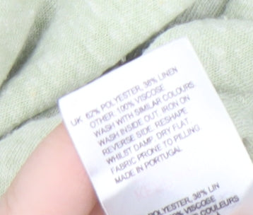 White Stuff Women's Light Green Top, Size 12, Round Neck