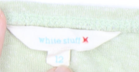 White Stuff Women's Light Green Top, Size 12, Round Neck