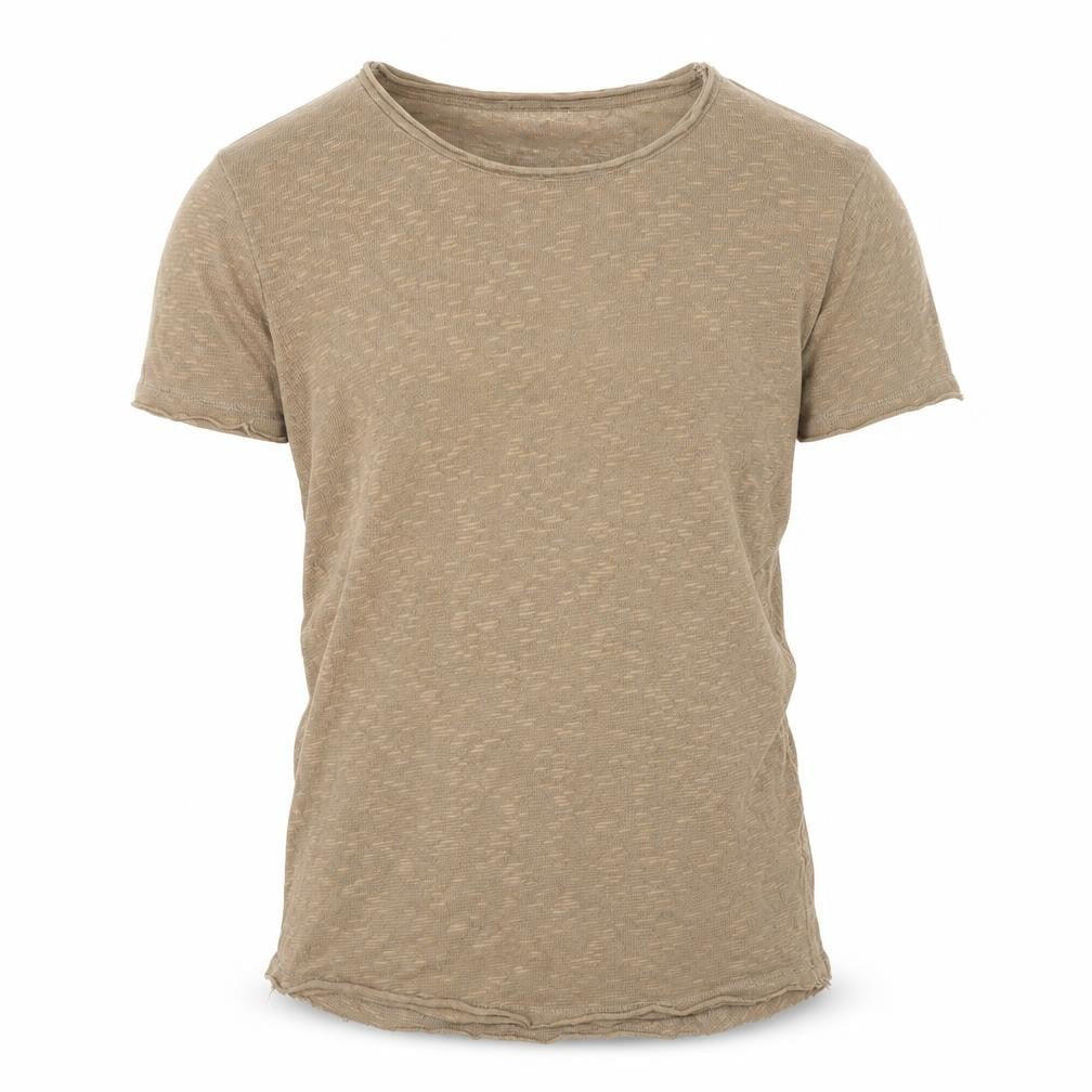REVIEW Men's Beige Crew Neck T-Shirt Size M