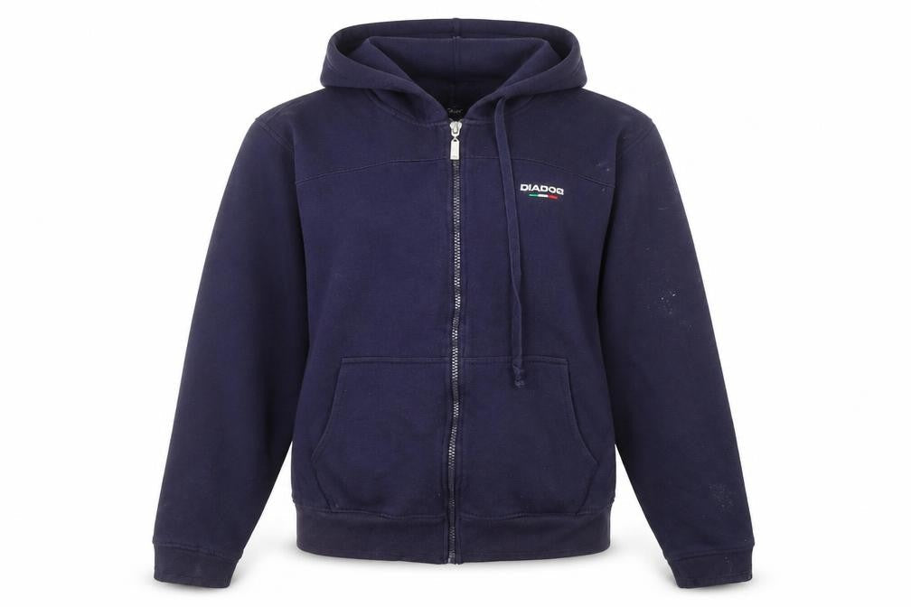 Womens UK 12 Regular Diadora Blue Full Zip Hoodie