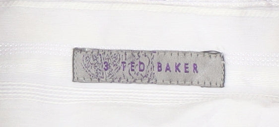 Ted Baker Men's White Striped Short Sleeve Shirt M