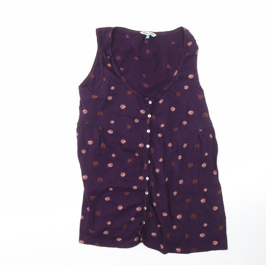 White Stuff Women's Purple Polka Dot Blouse