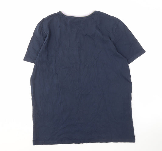 Jack & Jones Men's Blue XL T-Shirt, Logo Crew Neck