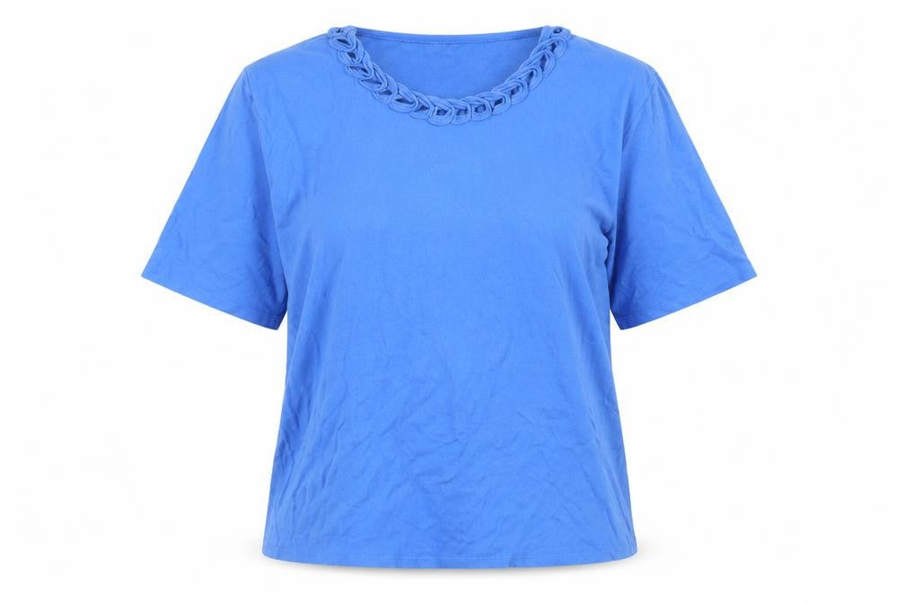 Vle Women's Blue Crew Neck T-Shirt M Size