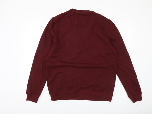 Pull & Bear Men's Red Pullover Sweatshirt M