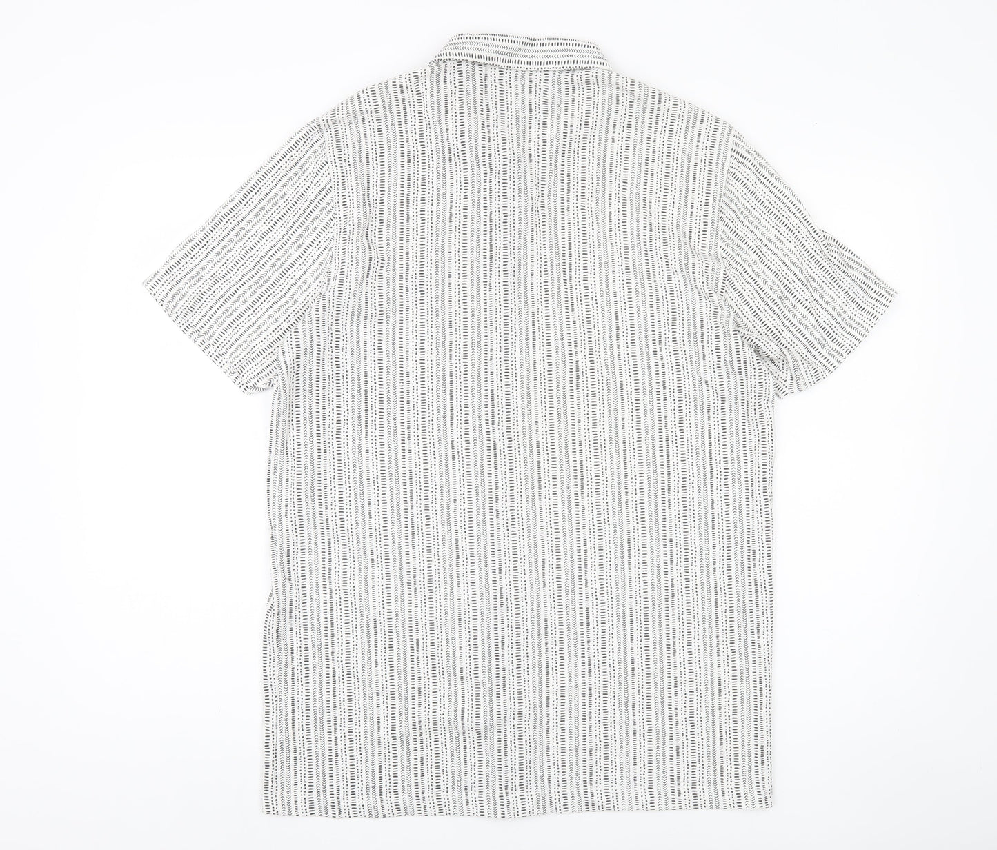Easy Men's White Striped Button-Up Shirt M