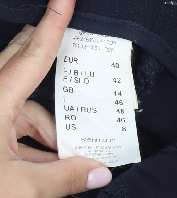 Stehmann Women's Blue Cropped Trousers Size 14
