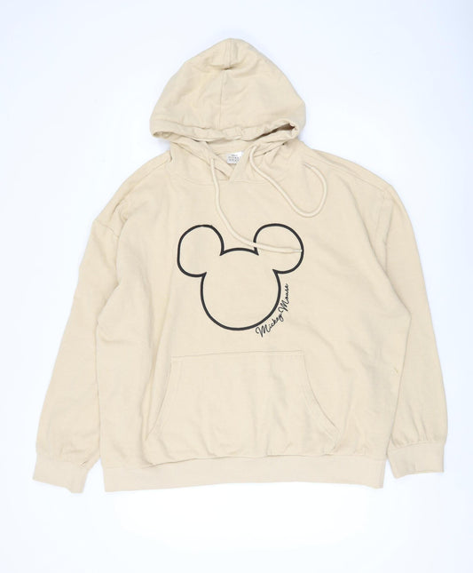 Disney Unisex Beige XL Pullover Hoodie - Mickey Mouse