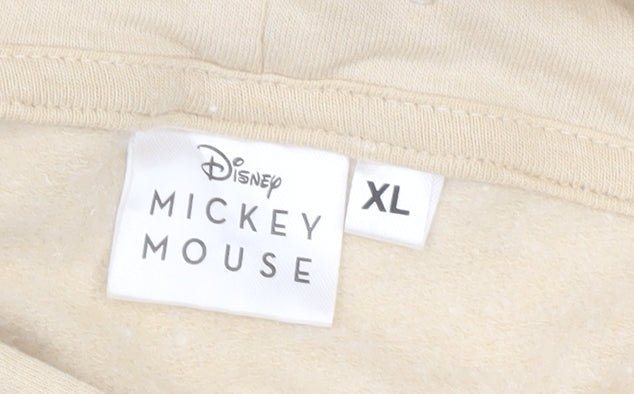 Disney Unisex Beige XL Pullover Hoodie - Mickey Mouse