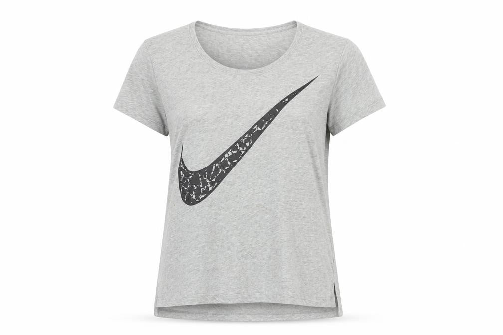 Womens UK Size S Nike Grey Cotton Blend T-Shirt