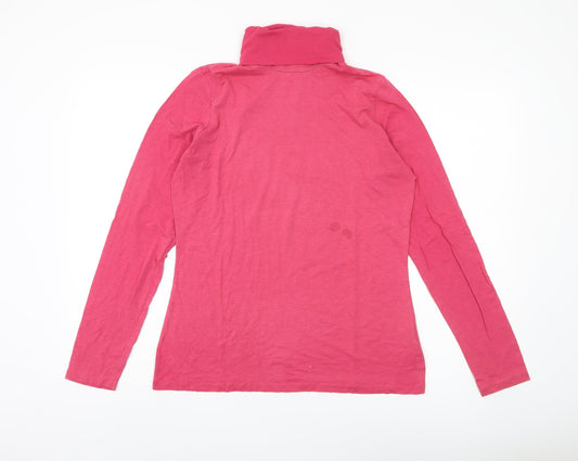 Lands' End Women's Red Long Sleeve Roll Neck Top, M