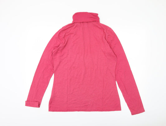 Lands' End Women's Red Long Sleeve Roll Neck Top, M