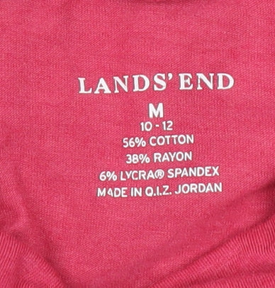 Lands' End Women's Red Long Sleeve Roll Neck Top, M