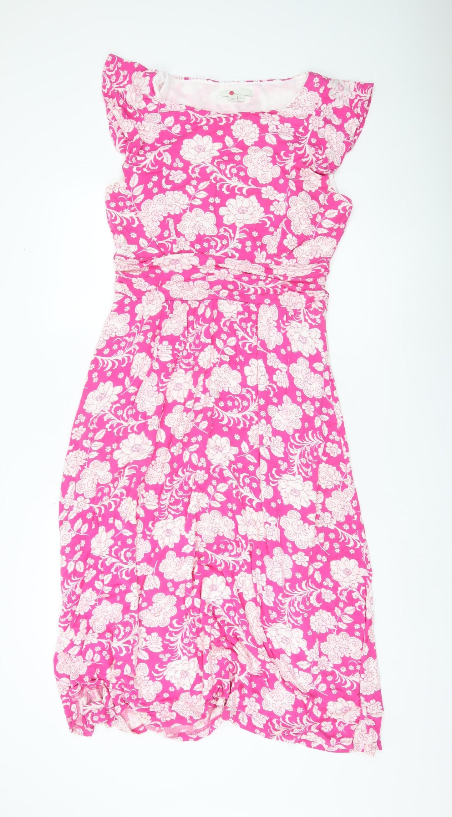 Boden Women's Pink Floral A-Line Dress Size 14