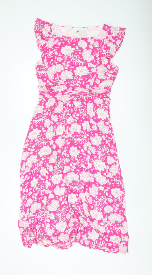 Boden Women's Pink Floral A-Line Dress Size 14