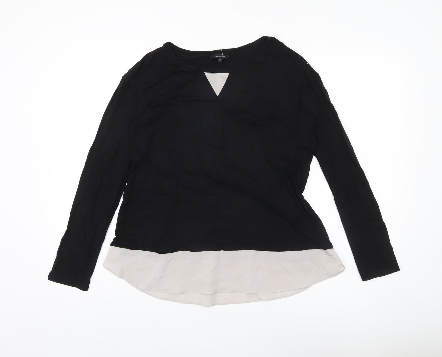 Marks and Spencer Women's Black Blouse - Size 12