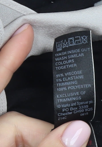 Marks and Spencer Women's Black Blouse - Size 12