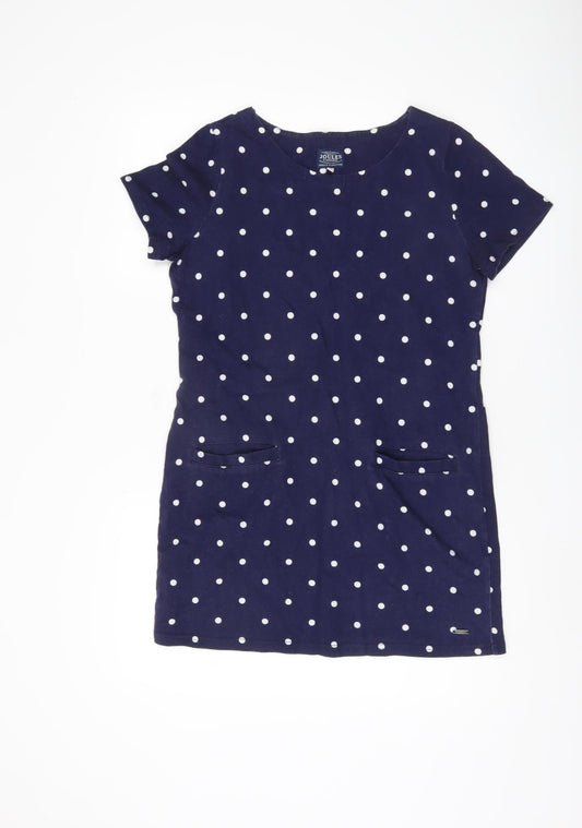 Joules Women's Blue Polka Dot Shift Dress, Size 12