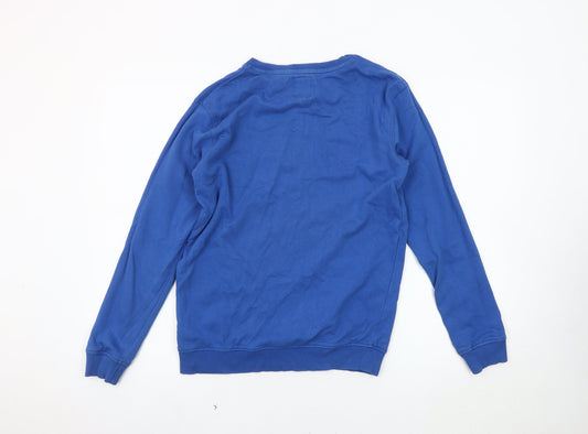 Franklin & Marshall Boys Blue Crew Neck Pullover Sweatshirt