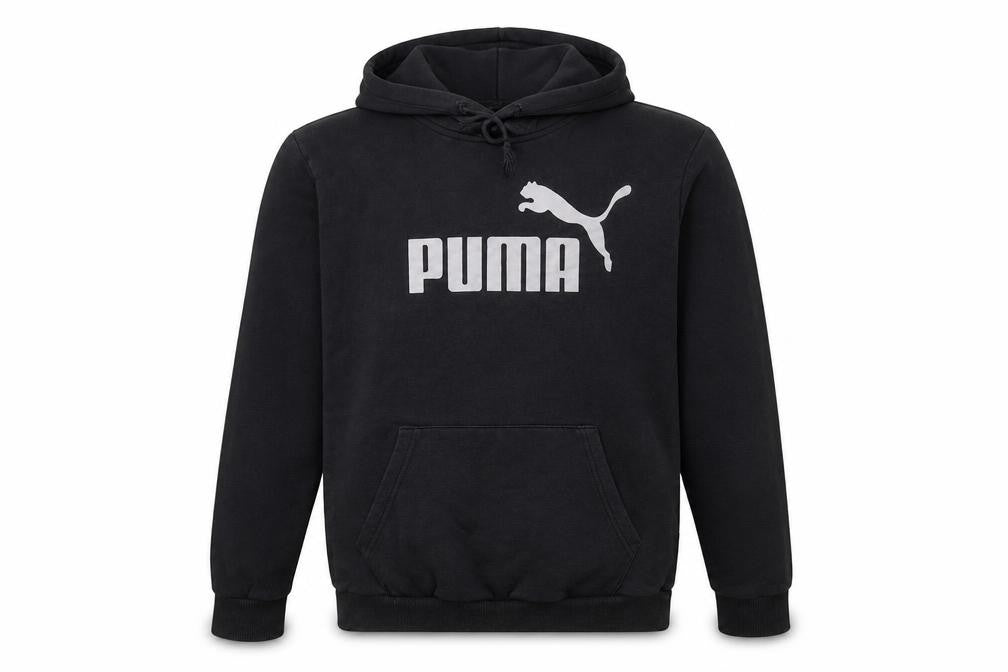 Mens UK S Regular PUMA Black Pullover Hoodie