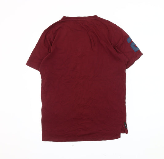 Voi Jeans Men's Red Crew Neck T-Shirt - Large