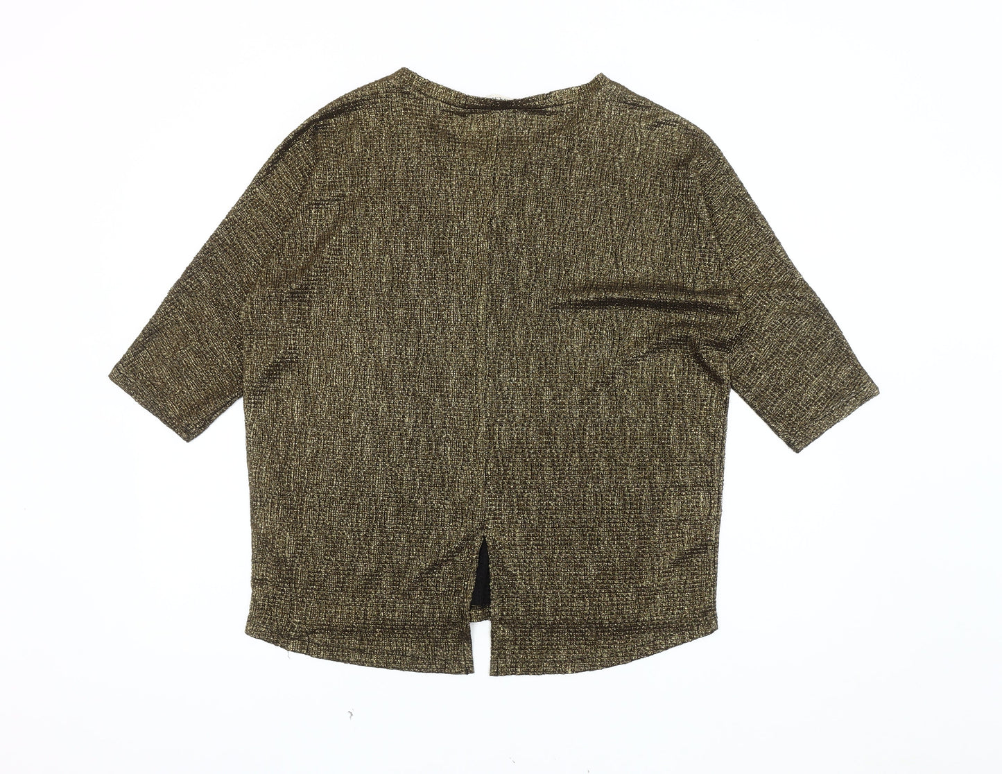 Oasis Gold 3/4 Sleeve Top for Women - Size L