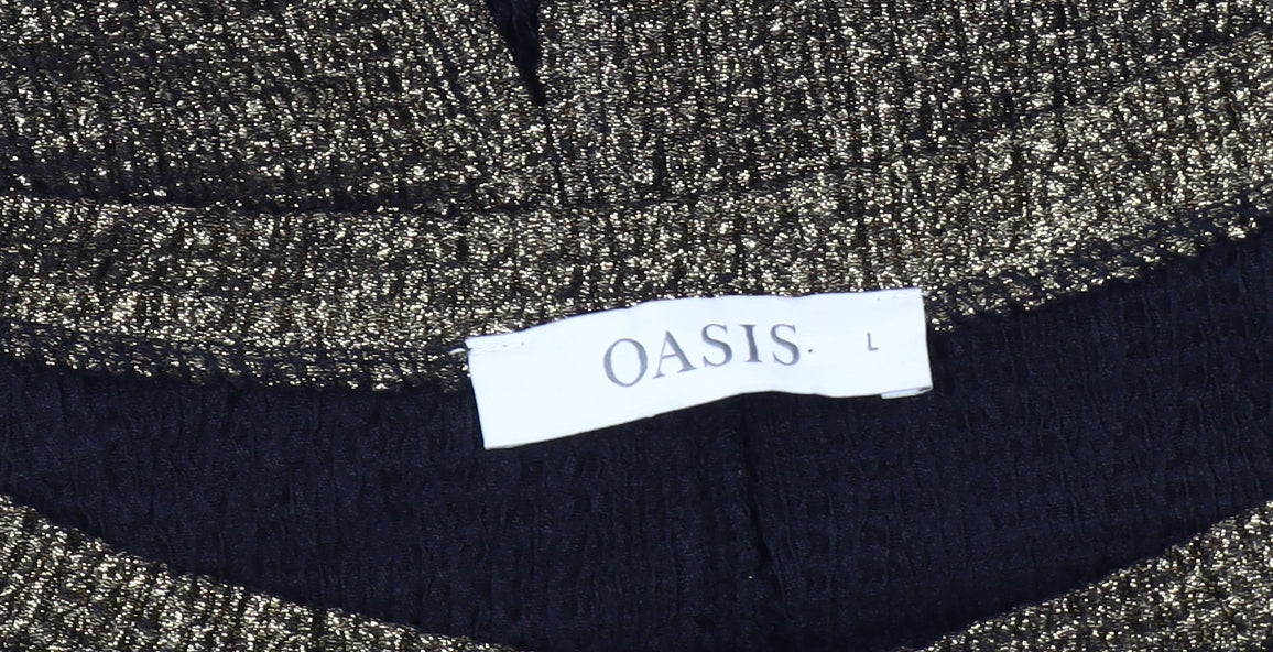 Oasis Gold 3/4 Sleeve Top for Women - Size L