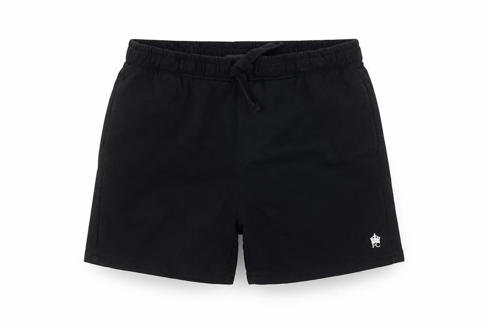 Front view of French Connection boys’ black athletic shorts 11 years
