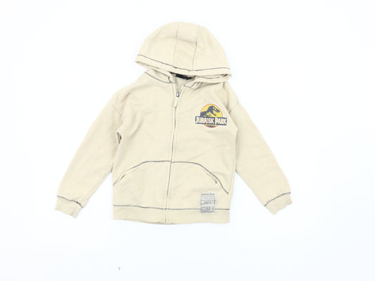 Beige Boys Jurassic Park Hooded Jacket Size 6-7