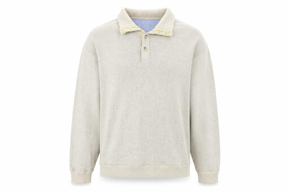 Marks and Spencer Men's Beige Henley Jumper L