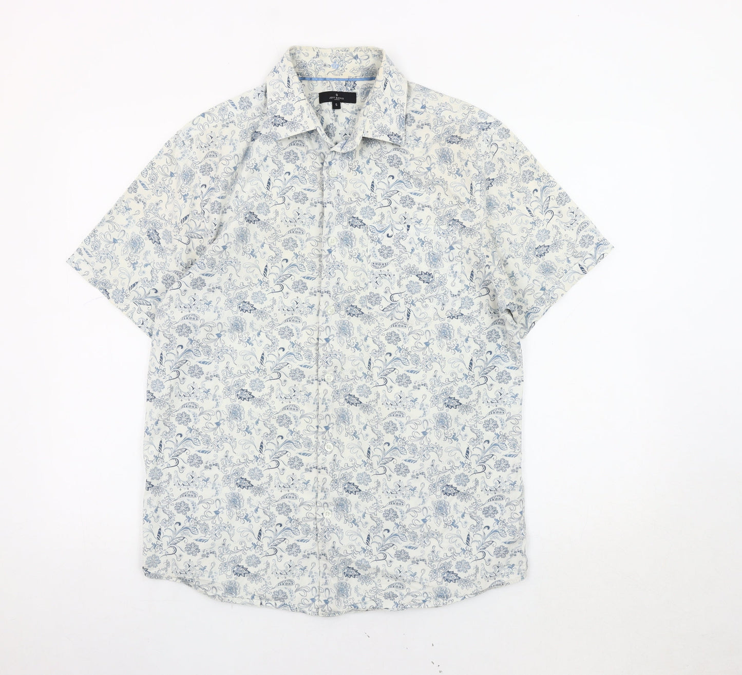 Jeff Banks Men's Blue Floral Shirt, Casual S