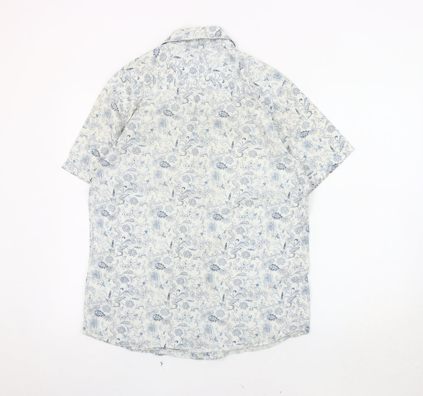 Jeff Banks Men's Blue Floral Shirt, Casual S