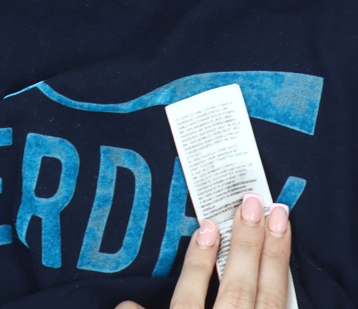 Superdry Women's Blue Crew Neck T-Shirt, Size 12, Casual Wear