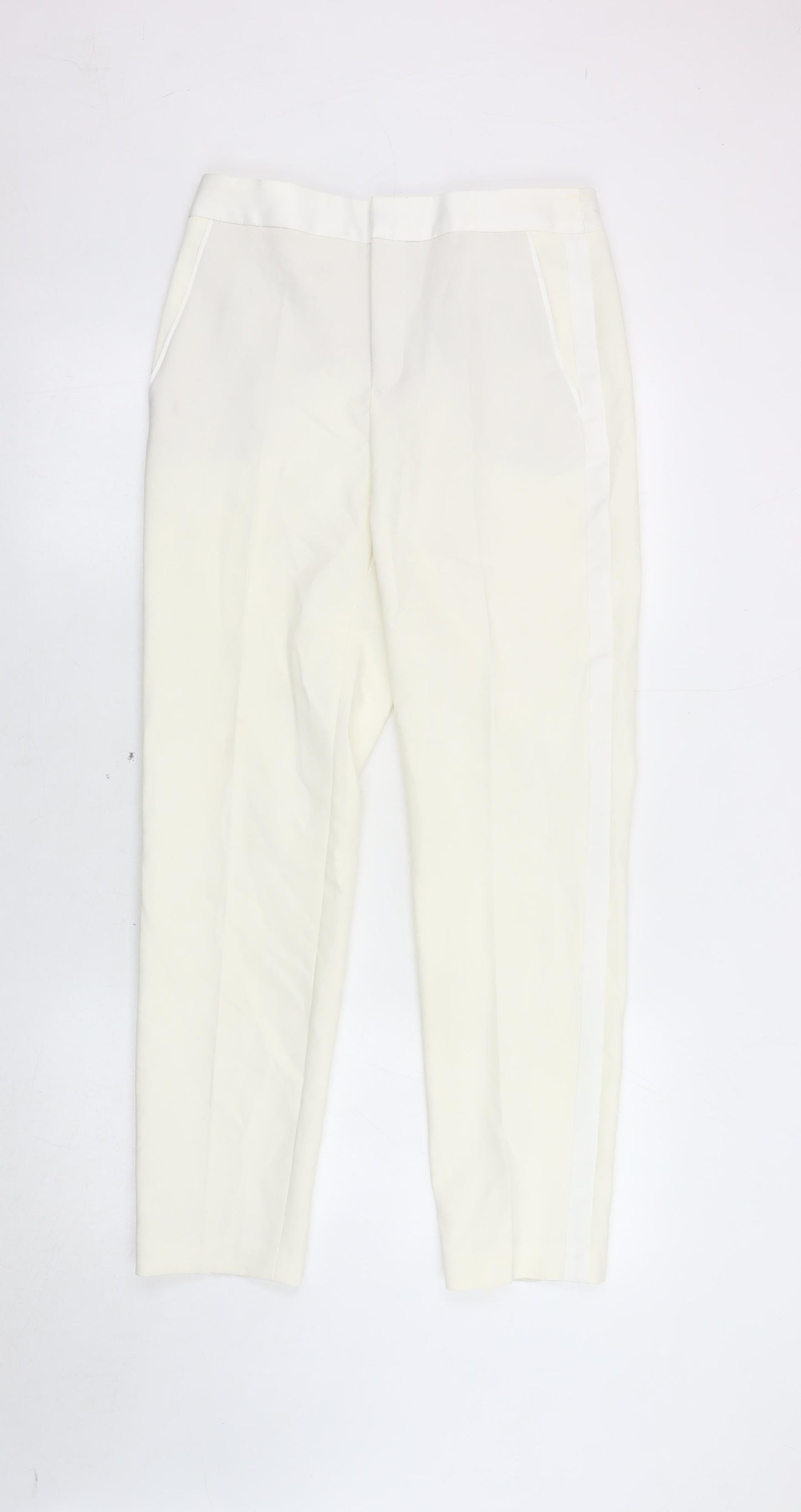 Zara Women's Ivory Trousers, Size S - Stylish & Versatile
