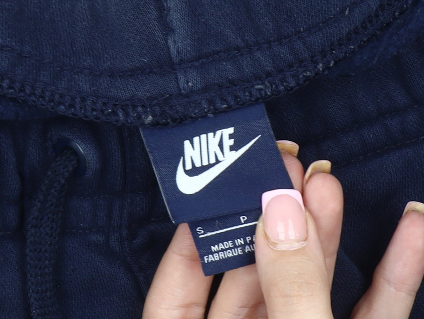 Nike Men's Blue Jogger Trousers - Size S, Elastic Waist