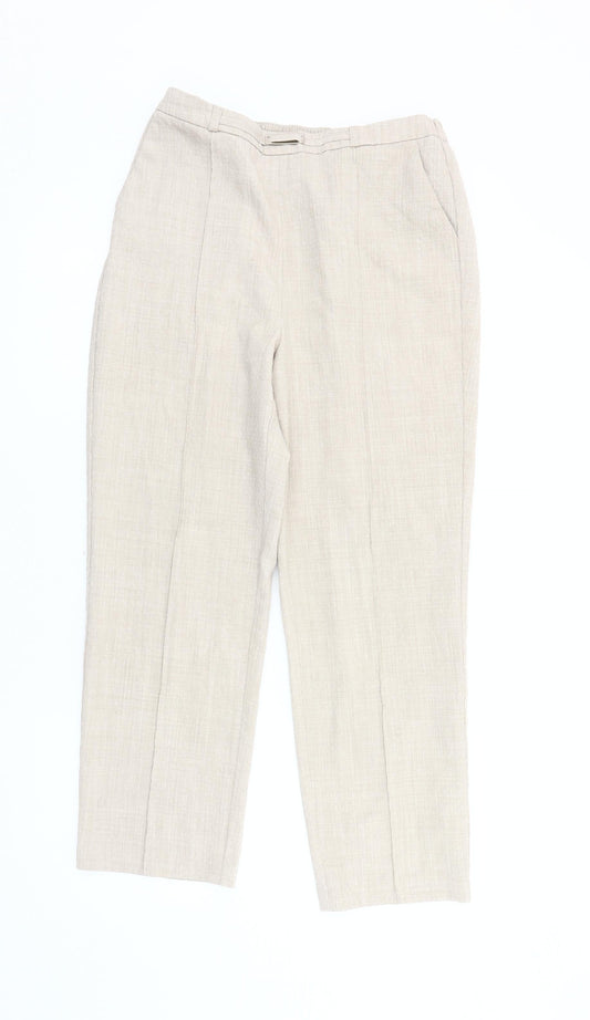 Honor Millburn Women’s Beige Trousers, Size 12, Elastic Waist