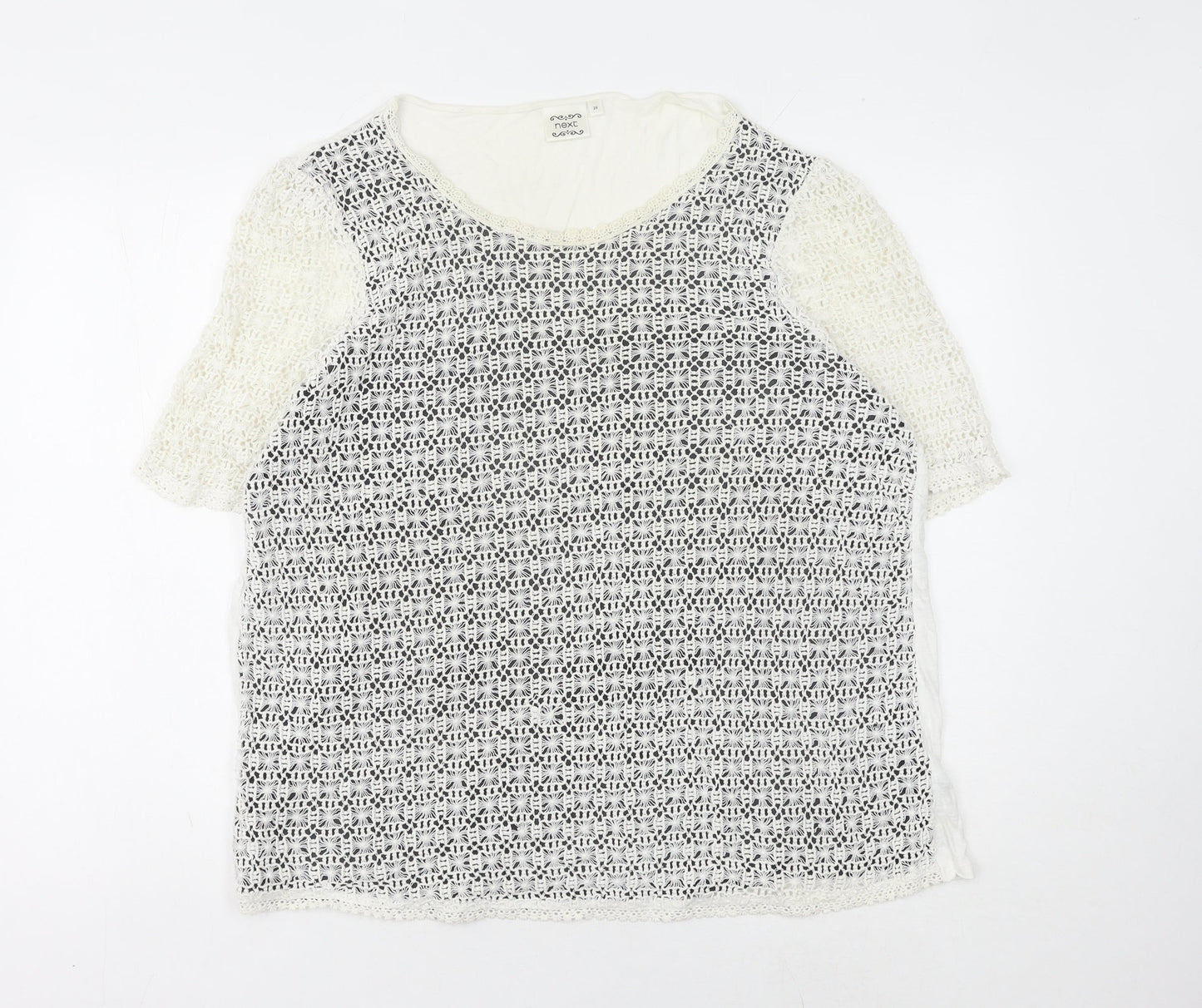 Next Women's White Knit Top, Size 20, Casual Crew Neck