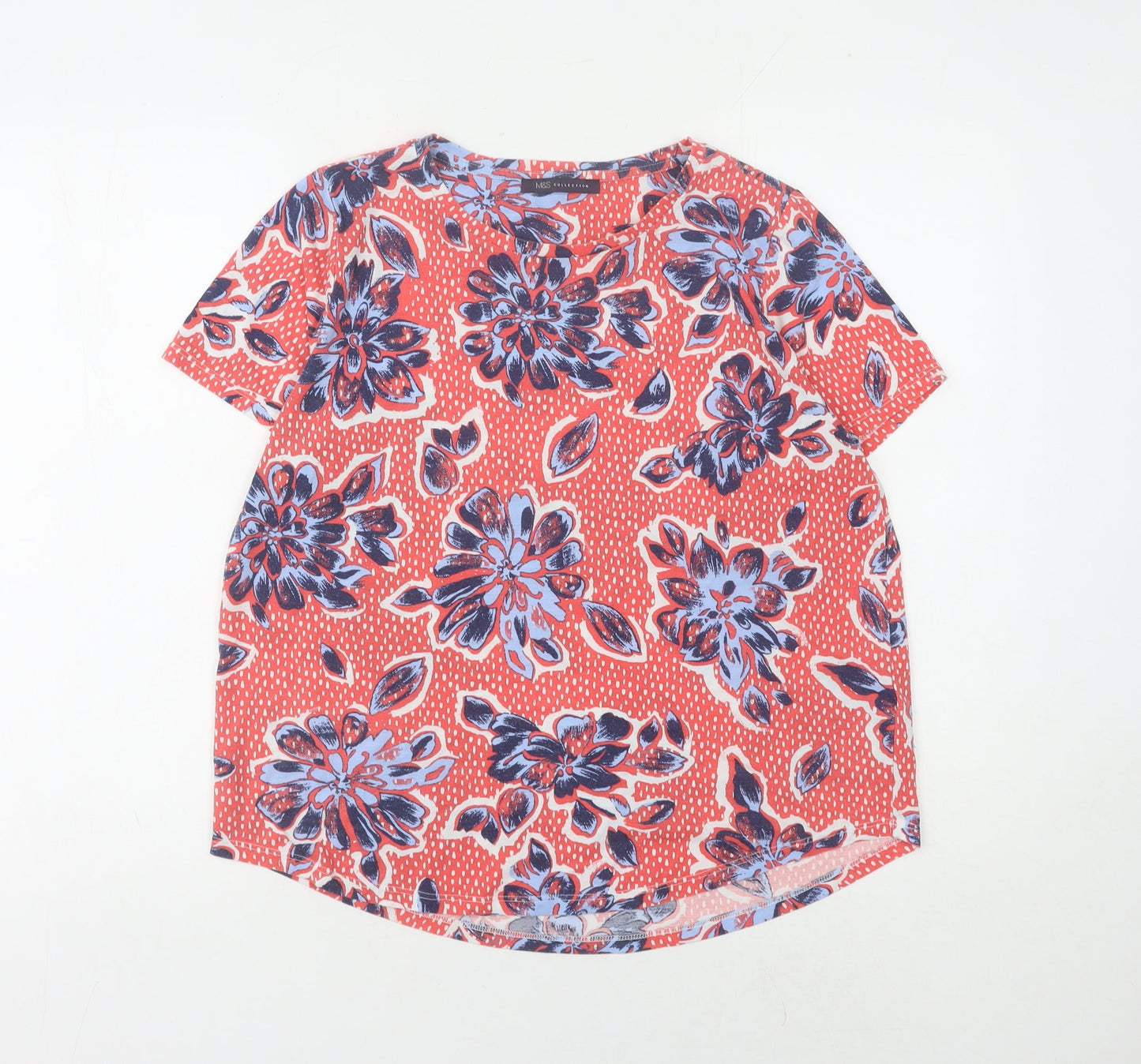 Marks and Spencer Women's Floral T-Shirt, Red, Size 14