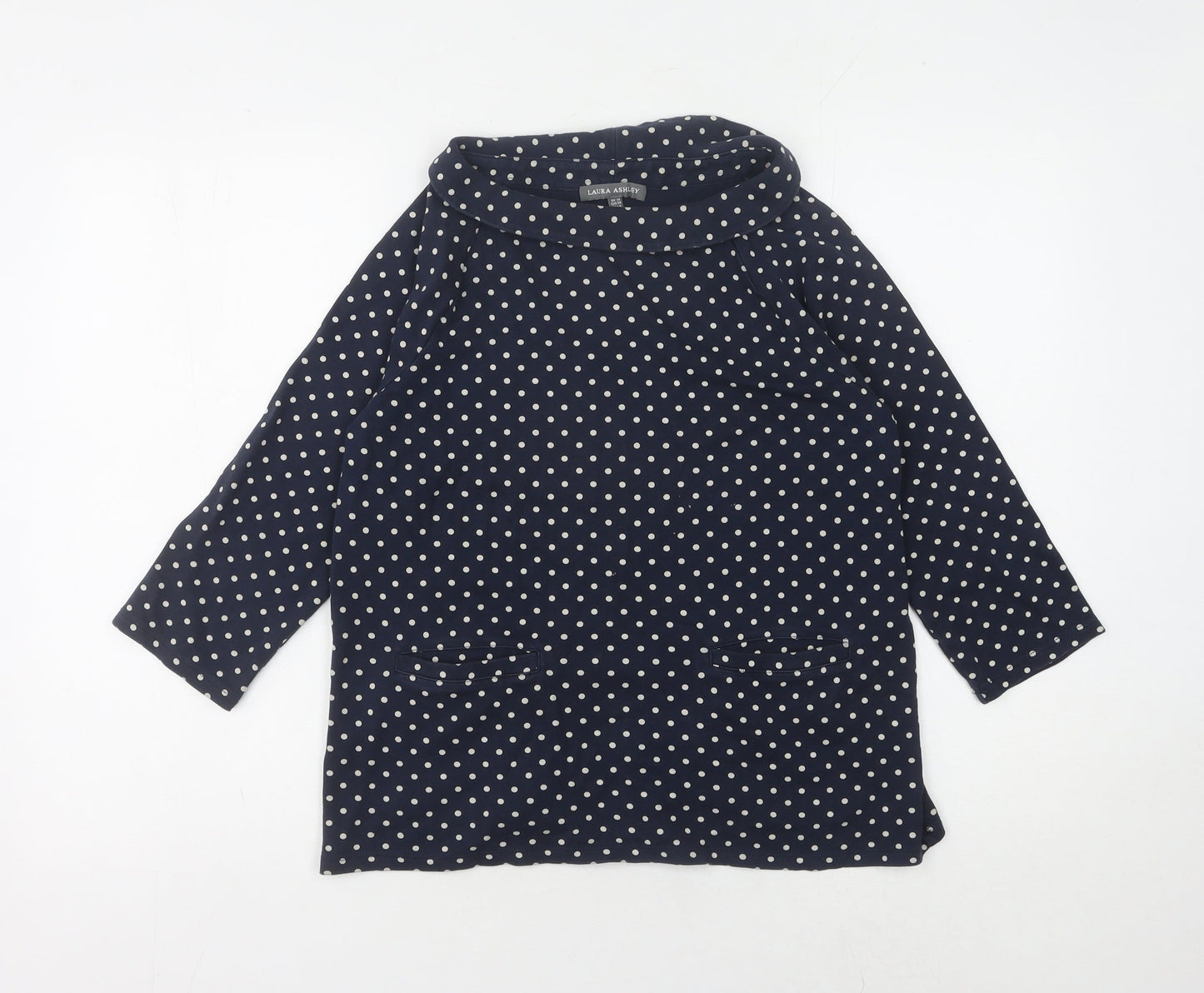 Laura Ashley Women’s Blue Polka Dot Sweatshirt Size 10