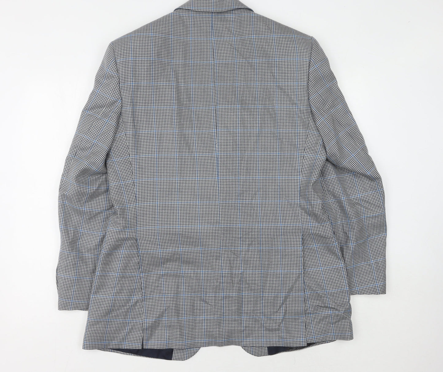 DAKS Men's Check Blazer, Size 40R, Wool-Silk Blend