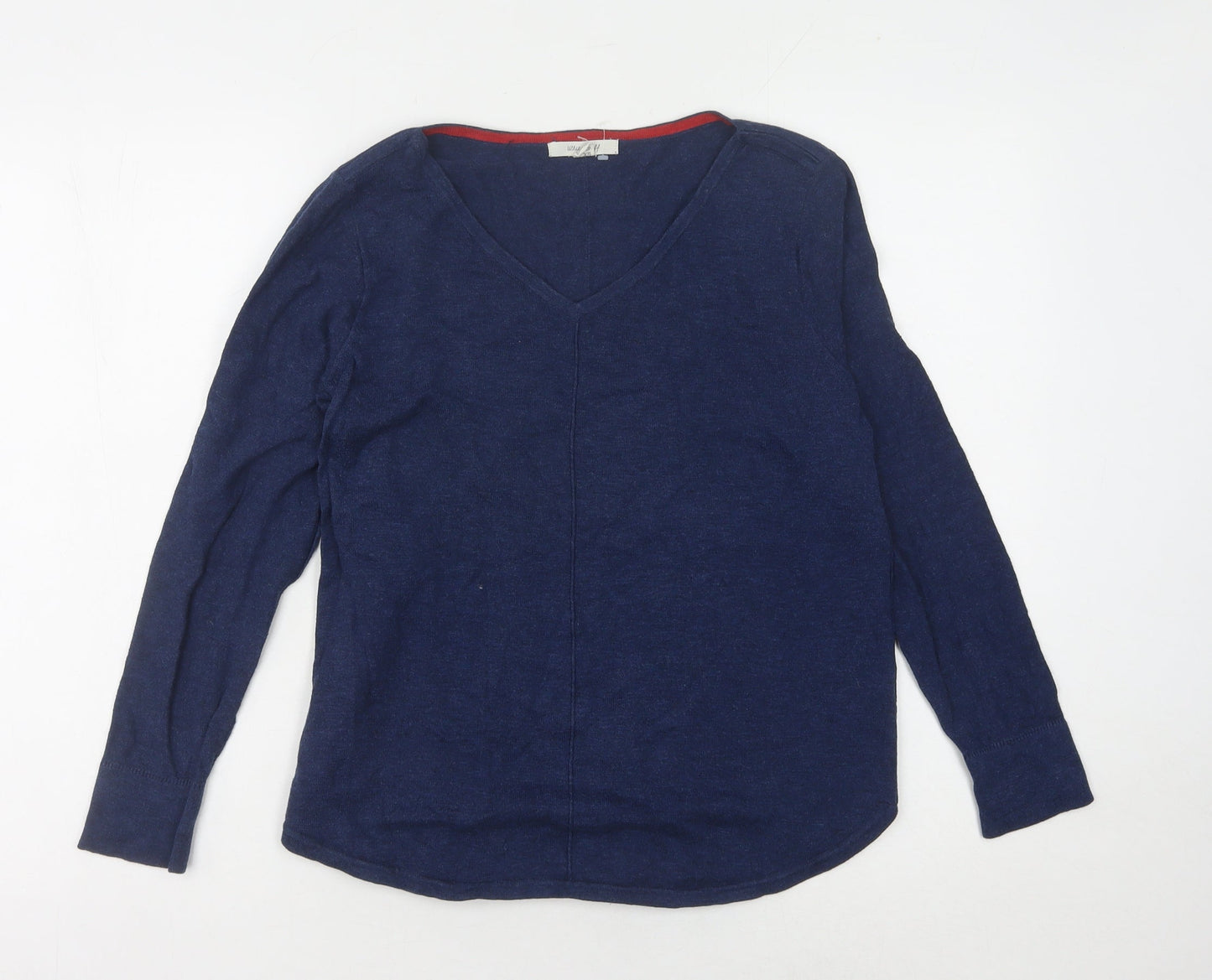 White Stuff Women's Blue V-Neck Jumper, Size 10