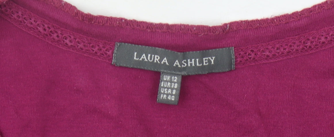 Laura Ashley Ladies Purple Cotton Long Sleeve Top