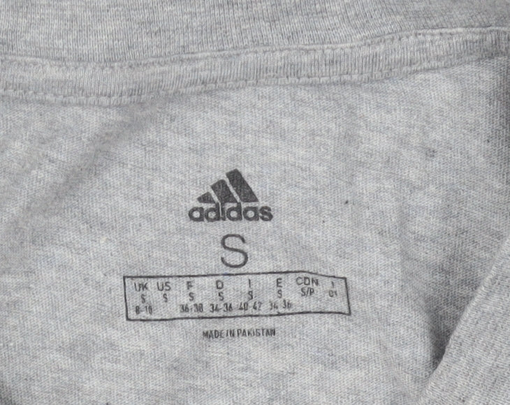 Adidas Women's Grey Cotton T-Shirt Size S