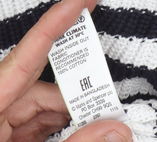 Marks and Spencer Women’s Embroidered Striped Jumper, Medium